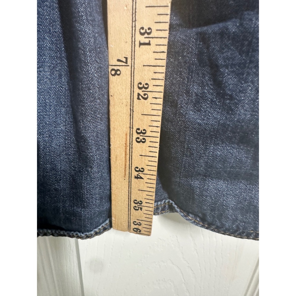 Wrangler Dress Womens XXL Blue Denim Western Snap Front Tie Waist Long Sleeve - Picture 5 of 8